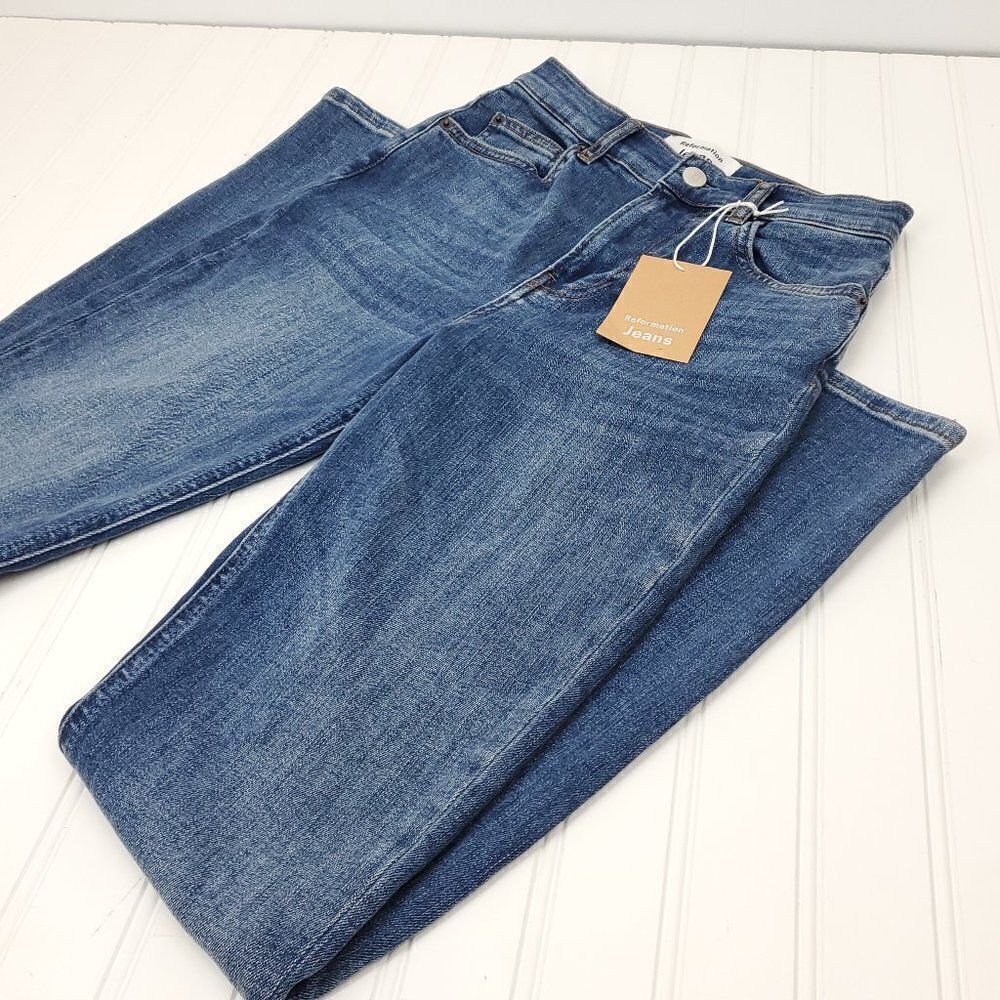 Reformation Harper High Rise Skinny Jeans Destin Wash  I-0219a